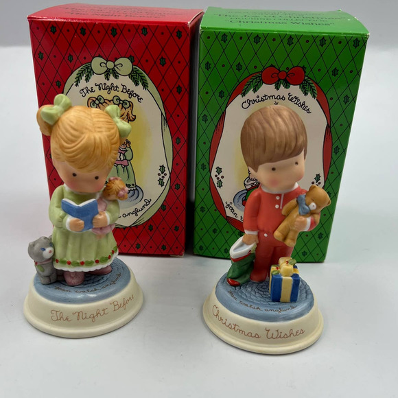 Vintage Avon Joy Of Christmas The Night Before Christmas Wishes Figurine Anglund - Picture 1 of 11